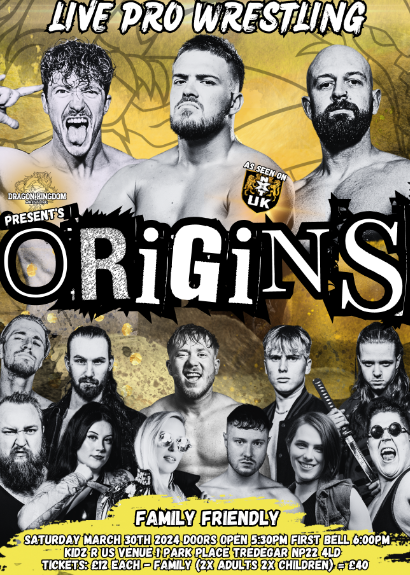 Dragon Kingdom Wrestling Presents Origins taking place at Kidz R Us / Venue 1