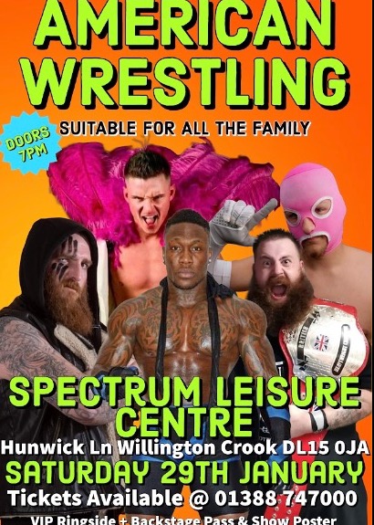 AMERICAN WRESTLING - WILLINGTON  taking place at SPECTRUM LEISURE CENTRE 